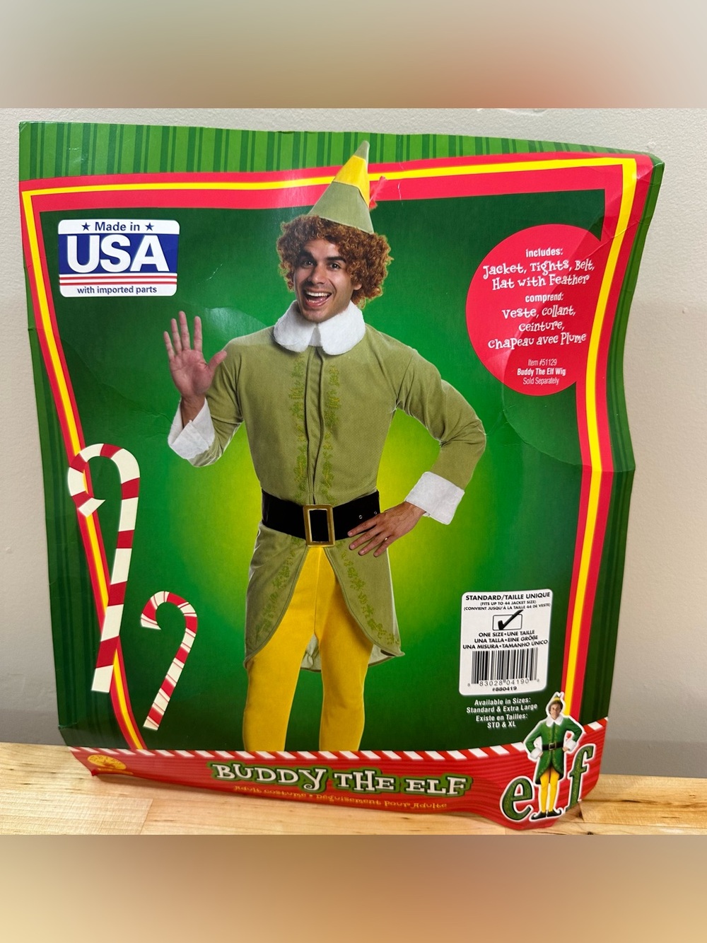 Buddy The Elf Adult Costume - Green & Yellow